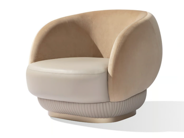 MOON - Nabuk armchair with armrests by Carpanese Home - view 2